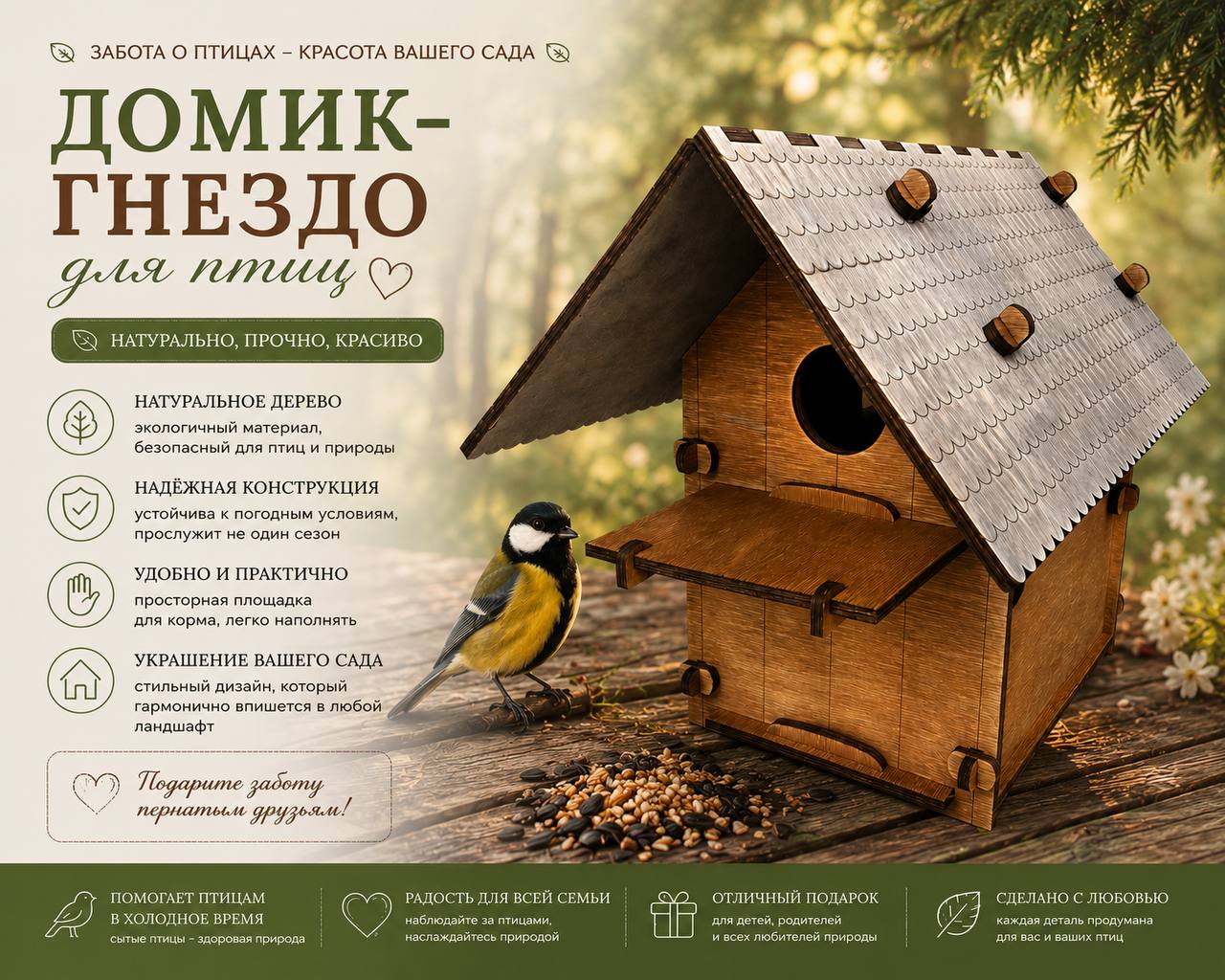 Домик-гнездо для пернатых друзей — изображение 2