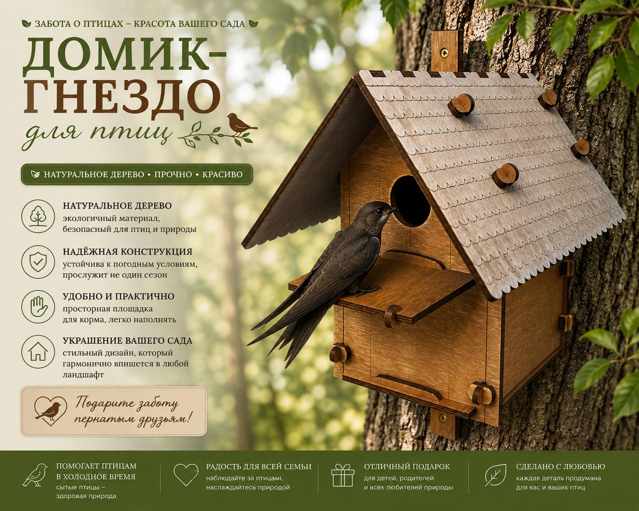 Домик-гнездо для пернатых друзей — изображение 3