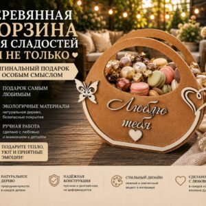 Деревянная корзина для сладостей