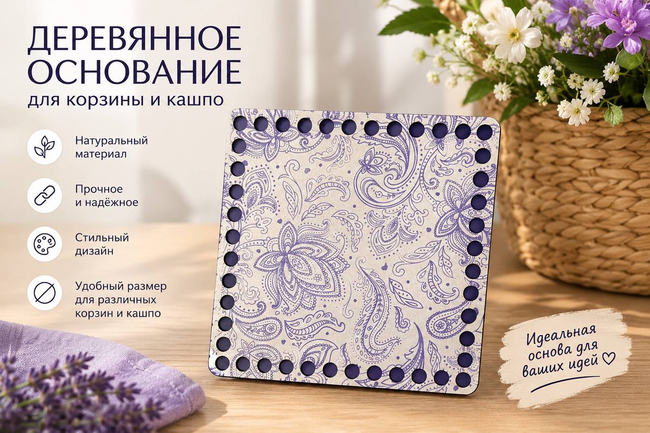 Деревянное основание для корзин и кашпо — изображение 3